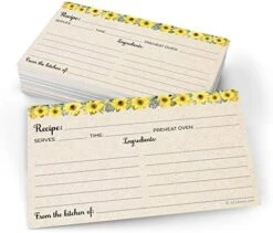 Sunflower Recipe Cards (Set Of 50) Large 4x6 - Rustic Kraft Tan, From The Kitchen Of - Double-Sided For Weddings, Bridal, Baby Shower - Made In USA -KitchenAid Shop 51qcANW2InL. AC