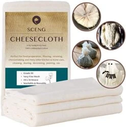 Heesecloth, Grade 90, 54 Sq Feet, 100% Unbleached Cotton Fabric, Ultra Fine Reusable Cheesecloth For Cooking, Straining (Grade 90-6Yards) -KitchenAid Shop 51qcZmcRu5L. AC