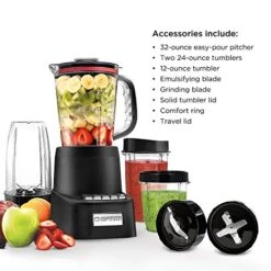Countertop + Travel Dynamic Blending System, 12-Piece Set, 3 Programmed Speeds & Pulse, Easy Ice Crushing For Shakes & Smoothies, Dishwasher-Safe 32-Oz Pitcher, 12Oz & 2 24Oz Tumblers, Black -KitchenAid Shop 51qcm7v8ZwL