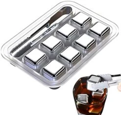 Stainless Steel Ice Cubes For Chilled Whiskey - Reusable Set Of 8 With Tongs - Keep Your Drinks Cold Without Diluting 15 Stainless Steel Ice Cubes For Chilled Whiskey - Reusable Set Of 8 With Tongs - Keep Your Drinks Cold Without Diluting -KitchenAid Shop 51qcube6zWL. AC