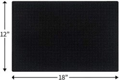 WISHMART | Black Bar Mats Set Of 2 (18x12 Inches) | Drying, Durable And Stylish Spill Mats For Bars, Restaurants, Coffee Shops, Bar Mats For Countertop And Table Top, Non-Spill & Non-Toxic Mats
