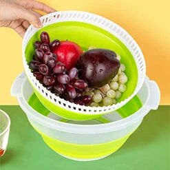 HEIMP Dryer 4L Salad Spinner Fruits And Vegetables Dryer Quick Dry Design Off And Drain Lettuce With Ease For Tastier Salads And Faster Food Prep Kitchen Slicer -KitchenAid Shop 51qgPRMvA2S 1