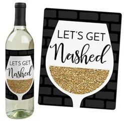 Nash Bash - Nashville Bachelorette Party Decorations For Women And Men - Wine Bottle Label Stickers - Set Of 4 -KitchenAid Shop 51qhGPboiLL