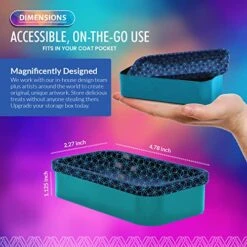 V Syndicate Bundle - Mini Metal Storage Box & SharpShred Dine-In Grinder | Stylish Airtight Storage & Efficient Herb Grinding - Interactive Artwork & Unique Designs (geo Blue & Raspberry) -KitchenAid Shop 51ql3ukcayL