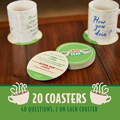 Paladone Friends TV Show Central Perk Trivia Coasters, Set Of 20 Drink Coasters With 40 Questions 3 Paladone Friends TV Show Central Perk Trivia Coasters, Set Of 20 Drink Coasters With 40 Questions