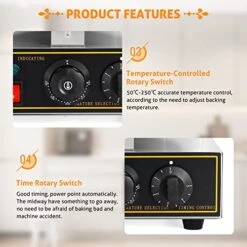 Ice Cream Cone Maker Commercial Waffle Cone Maker Machine Stainless Steel Electric Cone Waffle Maker Non-Stick Double Head Egg Roll Mold For Restaurant Home Use, 110V 2400W -KitchenAid Shop 51qynQZANpL