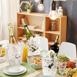 12 Pack Disposable Plastic Ice Bucket For Parties, Gold Glitter Clear Wine Cooler For Wedding, Good As One Large Champagne Chiller Or Classic Wine Bottle Chiller 13 12 Pack Disposable Plastic Ice Bucket For Parties, Gold Glitter Clear Wine Cooler For Wedding, Good As One Large Champagne Chiller Or Classic Wine Bottle Chiller -KitchenAid Shop 51qzDLac1PL