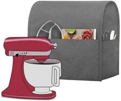 Uxja Dust Cover Compatible With 6-8 Quart Stand Mixer, Cloth Cover With Pockets For Stand Mixer And Extra Accessories (Compatible With 6-8 Quart Stand Mixer), Gray Dots -KitchenAid Shop 51r2NMRhsbL. AC