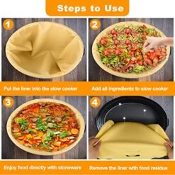 2 Pack Silicone Slow Cooker Liners For 6,7,8 Quarts Crockpot, Reusable Silicone Insert,Leakproof & Easy Clean,Cooking Bags For Oval Or Round Crock Pot,Slow Cooker Accessories（Pink+Yellow） -KitchenAid Shop 51r6CHNcYkL