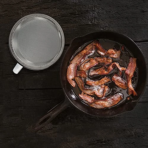 Bacon Grease Container With Fine Strainer - Farmhouse Style White Enamel Can For Kitchen Counter Storage Decor - Durable & Easy To Clean Cooking Oil Keeper 4 X 4 Inch 5 Bacon Grease Container With Fine Strainer - Farmhouse Style White Enamel Can For Kitchen Counter Storage Decor - Durable & Easy To Clean Cooking Oil Keeper 4 X 4 Inch - Image 3