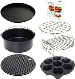 Air Fryer Accessories Set Of 7 With 8 Inch Egg Bites Mold, Pizza Pan, Cake Barrel, Skewer Rack, Silicone Mat For 3.5Qt-5.8Qt Phillips Nuwave Gowise Gourmia Ninja Dash Air Fryer -KitchenAid Shop 51rIPbN6uuL. AC