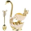 Espresso Spoons 1 Set Of Coffee Spoon Holder Coffee Dessert Spoon Metal Swan Base Holder Spoon Organizer Ice Cream Spoons Scoop Teaspoons Coffee Dessert Flatware Golden Mixing Spoons