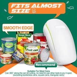 Electric Can Opener, One Touch Hand Free Can Openers, No Sharp Edge, Food-Safe, Automatic Handheld Can Openers For Kitchen Arthritis And Seniors, Kitchen Gadget & Gift For Almost Size Can -KitchenAid Shop 51rQqKaZtPL