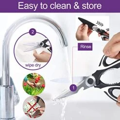 Kitchen Shears, 2 Pack Sharp Stainless Steel Kitchen Scissors, All-purpose Heavy Duty Scissors Essential In Kitchen Gadgets, Dishwasher Safe, Kitchen Scissors For General Use For Chicken/Poultry/Fish -KitchenAid Shop 51rRm2x4sTL