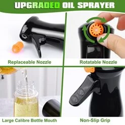 Il Sprayer For Cooking, Upgraded Olive Oil Sprayer Bottle, Air Fryer Accessories, Oil Mister For Air Fryer, 7oz/200ml Oil Vinegar Spritzer, Kitchen Gadgets For Salad, BBQ, Roasting (Black) 13 Il Sprayer For Cooking, Upgraded Olive Oil Sprayer Bottle, Air Fryer Accessories, Oil Mister For Air Fryer, 7oz/200ml Oil Vinegar Spritzer, Kitchen Gadgets For Salad, BBQ, Roasting (Black) -KitchenAid Shop 51rVUe8nP2L