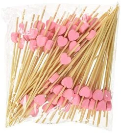 100 Counts Handmade 4.7" Pink Heart Cocktail Sticks Sandwich Fruit Toothpicks Cocktail Picks Party Supplies -KitchenAid Shop 51rq790iGXL