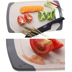 Cutting Boards For Kitchen, Anti-Skid Eco-Wheat Straw Cutting Board Set (3 Pcs), Dishwasher Safe (light Brown) -KitchenAid Shop 51rreKwhuuL