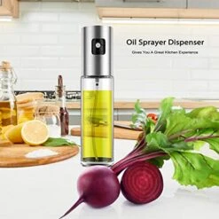 Il Sprayer Dispenser, 100ml Oil Dispenser 2Pcs Stainless Steel & Transparent Glass Bottle Vinegar Sprayer For Kitchen, Cooking, Salad, Bread Baking, BBQ -KitchenAid Shop 51rvVwEeYqL