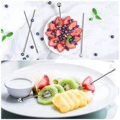 Cocktail Picks Stick, 20Pcs Stainless Steel Martini Picks, Reusable Metal Cocktail Skewers Olives Appetizers Bloody Mary Brandied -KitchenAid Shop 51s1X8xdQmL