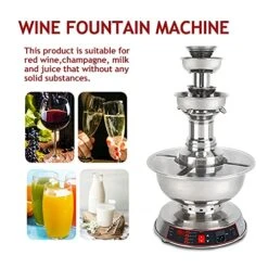 Wine Fountain Machine, 3-Tier Party Drink Dispenser,0~100℃ Adjustment Juice And Wine Fountain With LED Lighted Base, For Wedding Bar Christmas Party -KitchenAid Shop 51s2VNH7AuL