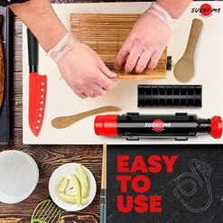 Sushi Making Kit - Sushi Kit For Home Includes Sushi Roller, Sushi Bazooka, Avocado Slicer, Sushi Knife, Sushi Bamboo Rolling Mat, Chop Sticks Pack Reusable, Best Sushi Maker Kit -KitchenAid Shop 51s4A3ucKEL
