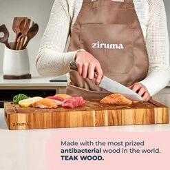 Extra Large End Grain Butcher Block Cutting Board [2" Thick] Made Of Teak Wood And Conditioned With Beeswax, Linseed & Lemon Oil. 24" X 18" By Ziruma -KitchenAid Shop 51s5z91EYwL