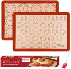 ENOOK Silicone Baking Mats Set Of 5, BPA-free Grade Food Baking Mat, 100% Non-Stick Reusable Food Safe Liners & Silicone Brush- Macaron, Pastry, Cookie. 23 ENOOK Silicone Baking Mats Set Of 5, BPA-free Grade Food Baking Mat, 100% Non-Stick Reusable Food Safe Liners & Silicone Brush- Macaron, Pastry, Cookie. -KitchenAid Shop 51s9Dq7lKBL. AC