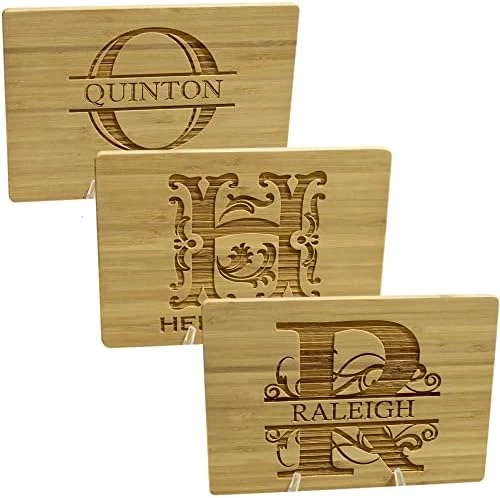 - Monogram Letter Bamboo Cutting Board Personalized & Laser Engraved Name; Great Present For Birthdays Housewarmings Client Gifts Weddings Anniversaries Parents Couples & Friends 11 - Monogram Letter Bamboo Cutting Board Personalized & Laser Engraved Name; Great Present For Birthdays Housewarmings Client Gifts Weddings Anniversaries Parents Couples & Friends - Image 9