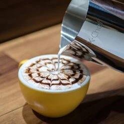 Milk Frothing Pitcher, X-Chef Milk Frother Cup, 20 Oz, Metal Frothing Cup Stainless Steel, Milk Steaming Pitcher Espresso Coffee Latte Frother Cup Barista Tools For Coffee Bar (600 Ml) -KitchenAid Shop 51sOJ4sGVIL