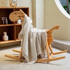 100% Cotton Waffle Blanket With Fringe, Pre-Washed Waffle Weave Blanket For All Season, Lightweight Breathable Soft Cozy Throw Blanket For Couch, Bed, Travel (Beige - 50x60 Inches)