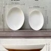 Ora Ceramic Large Serving Bowls- Set Of 2 Oval Platters For Entertaining. Modern Kitchen Dishes For Dinner, Fruit, Salad, Turkey, Etc. Oven, Dishwasher Safe, 55 / 35 Oz, 13.5" / 11.8" - Vanilla White -KitchenAid Shop 51seZIfkisL