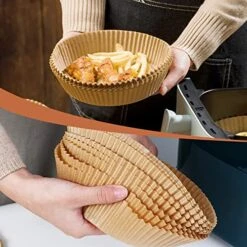 Air Fryer Disposable Paper Liner 100 PCS, Air Fryer Liners Round, Parchment Paper For Air Fryer, Non-Stick, Oil-Proof, Microwave,Air Fryer And Other Parchment Tools (6.3 Inch) -KitchenAid Shop 51sl8rvL8XL