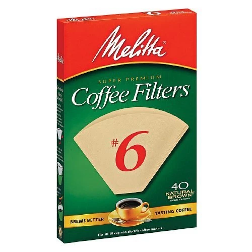 Melitta Natural Brown, Cone Coffee Filters #6 40 Ea (3) 3 Melitta Natural Brown, Cone Coffee Filters #6 40 Ea (3)