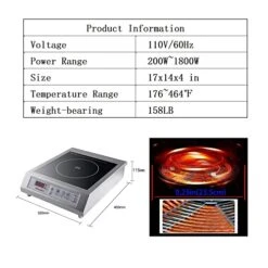 1800W/120V Commercial Range Countertop Burners Commercial Induction Cooktop Hot Plate Portable Electric Stove For Cooking Abangdun -KitchenAid Shop 51smEDrp3oL