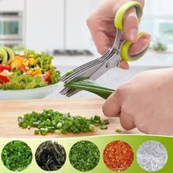 Herb Scissors With 5 Multi Stainless Steel Blades And Safe Cover Kitchen Gadgets Cutter, Kitchen Chopping Shear, Mincer, Sharp Dishwasher Safe Kitchen Gadget, Culinary Cutter -KitchenAid Shop 51soaXiau0L