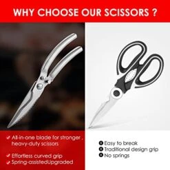 Itchen Shears Food Grade Stainless Steel Scissors, Heavy Duty Kitchen Scissors,Meat Scissors Heavy Duty Food Scissors,Utility Scissors Bone Shears Cooking Scissors For Kitchen -KitchenAid Shop 51spaBk0VKL