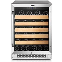 BWR-541STS 24" Built-in 54 Bottle Wine Refrigerator Cooler, Stainless Steel, One Size, Silver