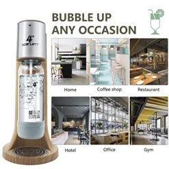 4° Sparkling Water Maker, Carbonated Water Machine And Soda Maker Machine For Home, With 1.0L BPA-free Sparkling Water Bottle, Compatible With Any Screw-in 60L CO2 Carbonator(NOT Included)(Wooden) -KitchenAid Shop 51sw8gLE9kL