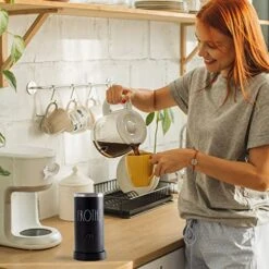 Electric Milk Frother Steamer -Stylish Automatic Milk Steamer And Frother, Milk Warmer, Hot And Cold Foam Maker For Coffee, Latte, Cappuccino, Macchiato - 550 Watt (Black) -KitchenAid Shop 51t2GE6rJSL