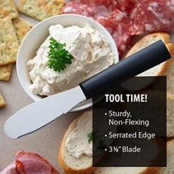 Ada Cutlery Spreader Knife – Stainless Steel Serrated Blade And Black Steel Resin Handle Made In The USA -KitchenAid Shop 51t2l0inepL