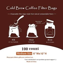 Isposable Cold Brew Coffee Filters - 100 Count Single Use Filter Sock Packs Durable Fine Mesh Brewing Bags For Concentrate, Iced Coffee Maker, French/Cold Press Kit, Tea In Mason Jar, 6'' X 10'' 13 Isposable Cold Brew Coffee Filters - 100 Count Single Use Filter Sock Packs Durable Fine Mesh Brewing Bags For Concentrate, Iced Coffee Maker, French/Cold Press Kit, Tea In Mason Jar, 6'' X 10'' -KitchenAid Shop 51tC705nB3S