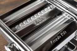 Marcato 8356 Atlas Ampia Pasta Machine, Made In Italy, Chrome Plated Steel, Silver, Includes Pasta Cutter, Hand Crank, & Instructions -KitchenAid Shop 51tK7XyN38S