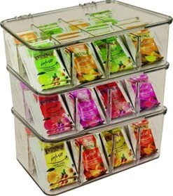 Utopia Home (3 Pack) Tea Bag Organizer - Stackable Tea Bag Storage Organizer With Clear Top Lid- Tea Bag Holder For Counter Tops, Kitchen Cabinets, Pantry, Sweeteners (Clear) 26 Utopia Home (3 Pack) Tea Bag Organizer - Stackable Tea Bag Storage Organizer With Clear Top Lid- Tea Bag Holder For Counter Tops, Kitchen Cabinets, Pantry, Sweeteners (Clear) -KitchenAid Shop 51tKitdVmwL. AC