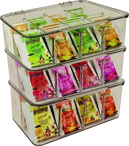 Utopia Home (3 Pack) Tea Bag Organizer - Stackable Tea Bag Storage Organizer With Clear Top Lid- Tea Bag Holder For Counter Tops, Kitchen Cabinets, Pantry, Sweeteners (Clear) 12 Utopia Home (3 Pack) Tea Bag Organizer - Stackable Tea Bag Storage Organizer With Clear Top Lid- Tea Bag Holder For Counter Tops, Kitchen Cabinets, Pantry, Sweeteners (Clear) - Image 10