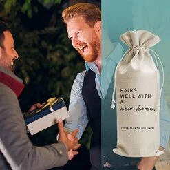 Housewarming Gift Wine Bags, Housewarming Party Decorations, Burlap Drawstring Wine Bag, Funny Personalized Gift Ideas, New Home Owner Gift, Realtor Gift To Clients, Gift For Women Men Wife Husband -KitchenAid Shop 51tNiLueoFS