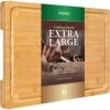 Xtra Large Cutting Board, 17.6" Bamboo Cutting Boards For Kitchen With Juice Groove And Handles Kitchen Chopping Board For Meat Cheese Board Heavy Duty Serving Tray, XL, Empune