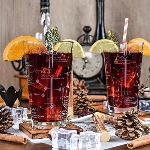 Beer Glasses - 16 Oz Pint Glass (Set Of 2) – Science Of Beer Glassware - Etched With Beer & Hops Chemistry Molecules 4 Beer Glasses - 16 Oz Pint Glass (Set Of 2) – Science Of Beer Glassware - Etched With Beer & Hops Chemistry Molecules - Image 2