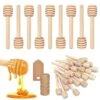 100pcs Mini Wooden Honey Dipper Sticks, 3 Inch Honey Stirrers For Honey Jar Dispense Drizzle Honey, Wedding Party Favors