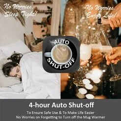 Coffee Mug Warmer For Desk Large Candle Jar Warming Plate Auto Shut Off Desktop Electric Heated Coaster For Tea Cup Teapot Chemex Pot Calentador De Tazas Para Velas Aromaticas Electrico, Black -KitchenAid Shop 51tgSU9s99L