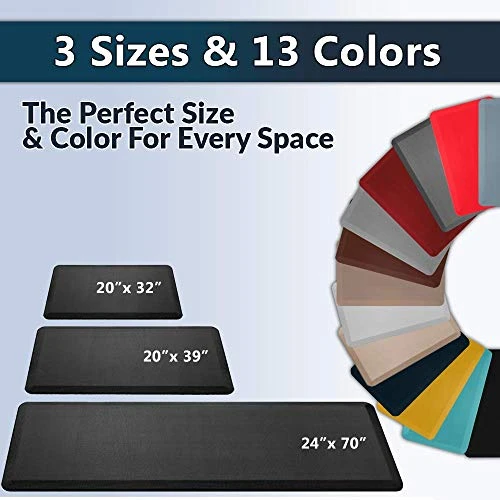 Anti Fatigue Floor Mat – 3/4 Inch Thick Perfect Kitchen Mat, Standing Desk Mat – Comfort At Home, Office, Garage – Durable – Stain Resistant – Non-Slip Bottom (20" X 32", Black) 5 Anti Fatigue Floor Mat – 3/4 Inch Thick Perfect Kitchen Mat, Standing Desk Mat – Comfort At Home, Office, Garage – Durable – Stain Resistant – Non-Slip Bottom (20" X 32", Black) - Image 3